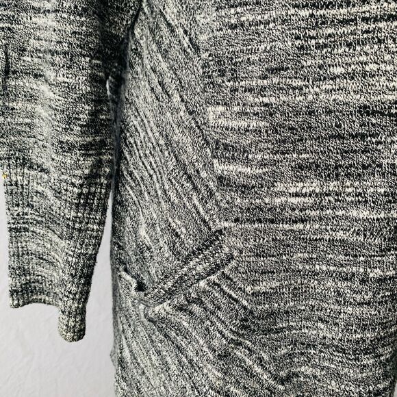 LOGO by Lori Goldstein Melange Cotton Cashmere Sweater V Neck Long Sleeve Grey S - Picture 7 of 10